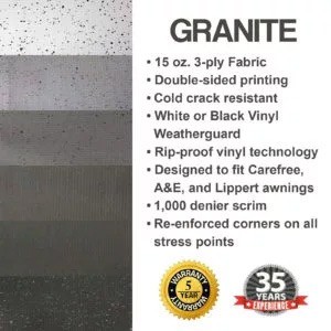 RV Awning Replacement Fabric Heavy Duty Vinyl