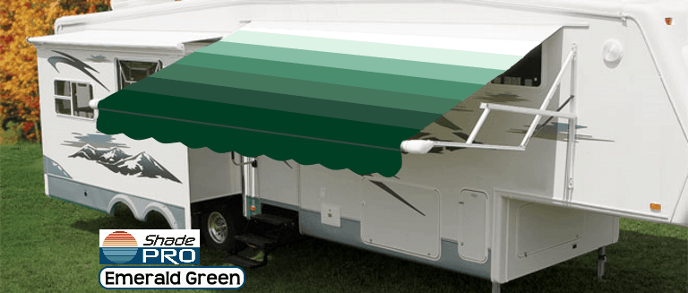 Travel'r Vinyl Stripes Emerald Green with White Weatherguard