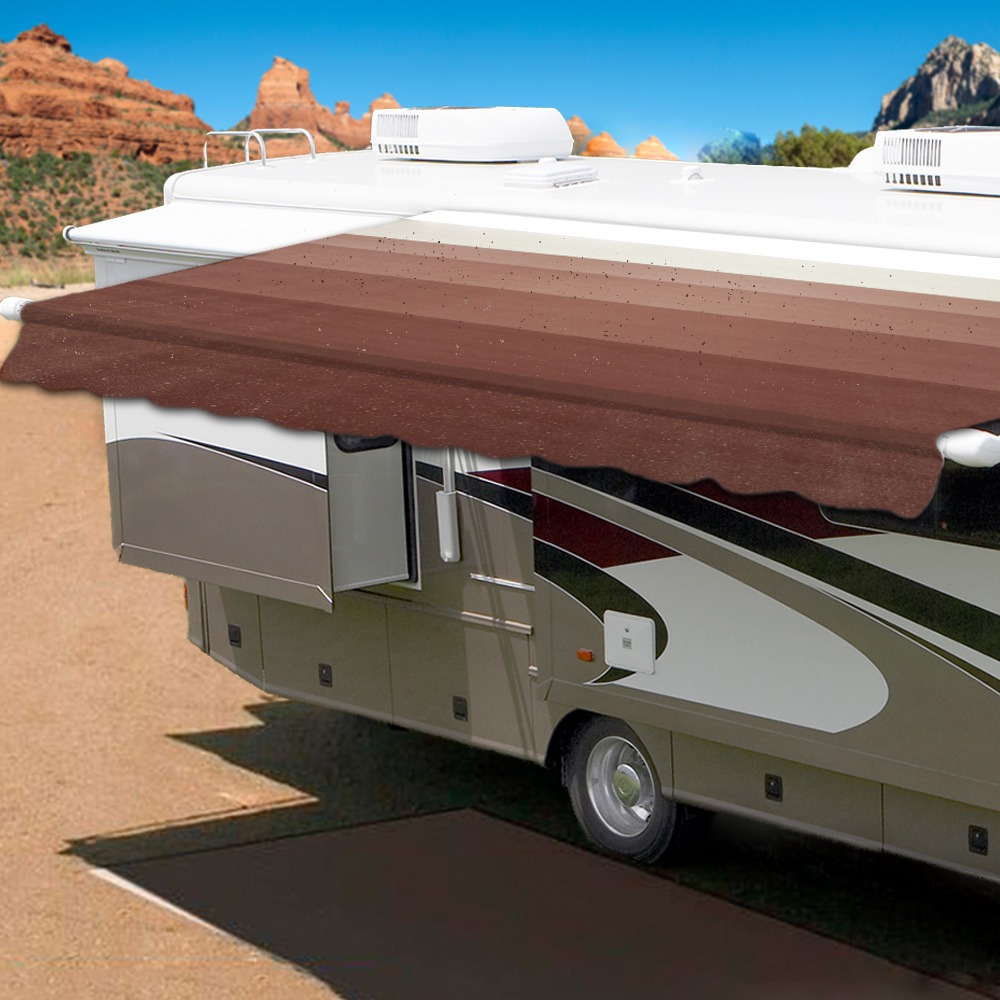Variety of Color Options Length RV Awning Replacement Premium Vinyl Width Options from 8 Feet to 22 Feet 8' - Actual Width 7' 1, Tan/Camel Fade RecPro RV Awning Fabric Replacement 8' 96 
