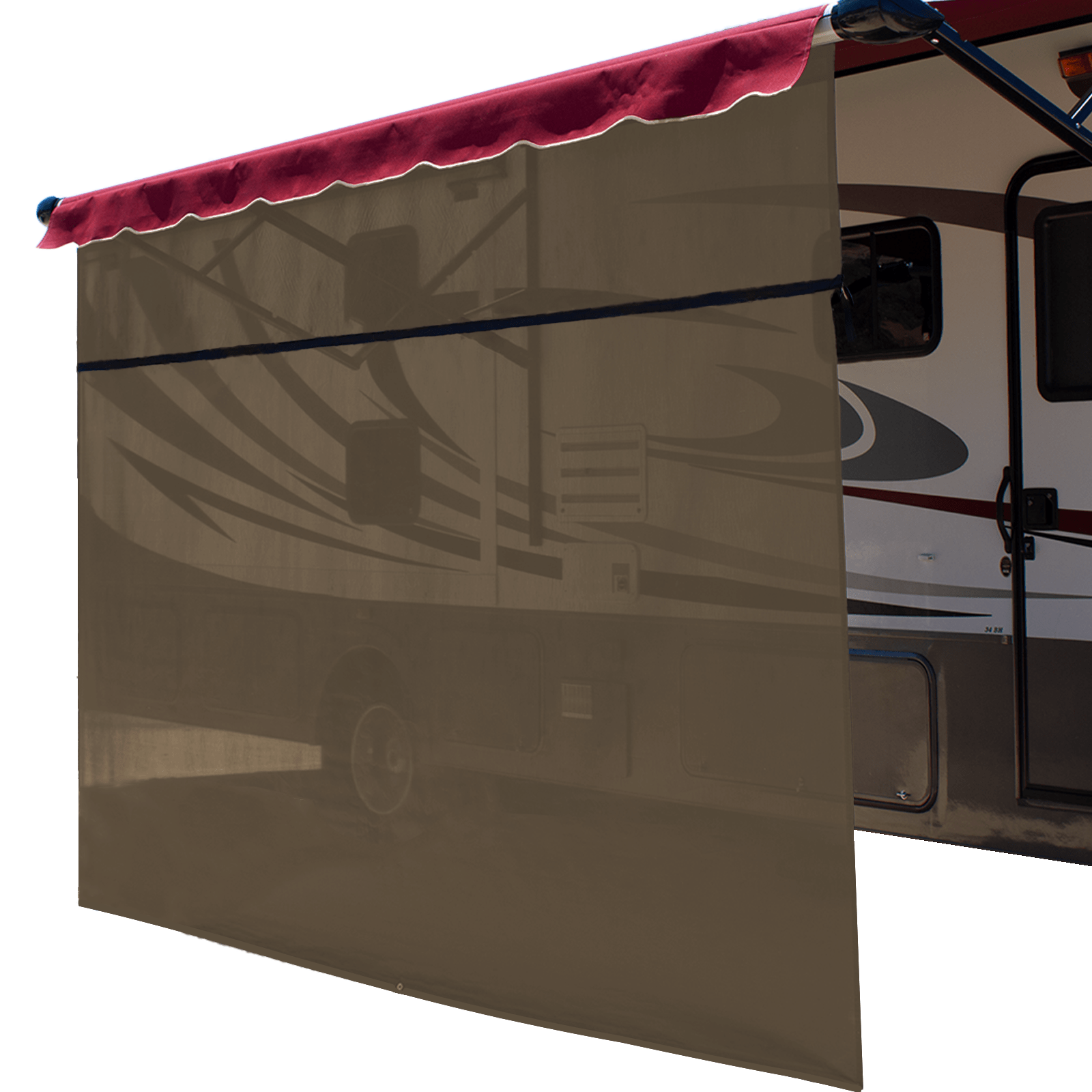 RV camper trailer awning screen