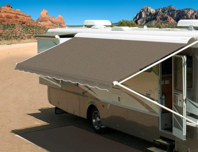 thumbnail interactive-video image 1 of SunWave RV Awning Replacement Fabric – 19′ (Actual 18'2″) – Burgundy Fade-Resistant 1 of 4