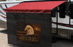 Custom Print Vista Shade with Zipper for Electric RV Awning